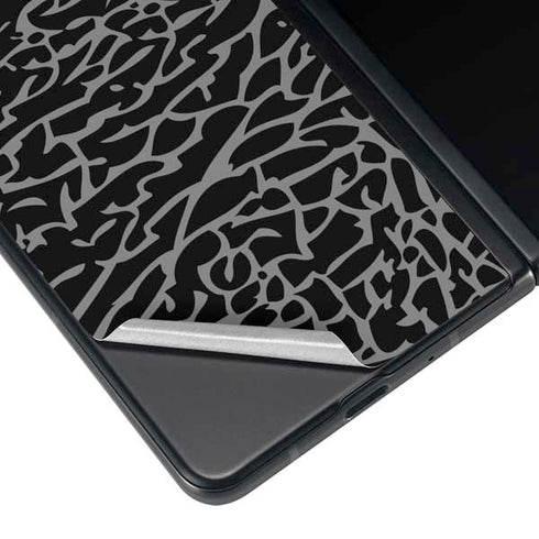 Elephant Print Black Galaxy Z Fold4 5G Skin