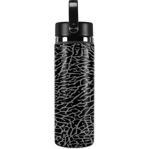 Elephant Print Black Hydro Flask 20oz Wide Mouth Skin