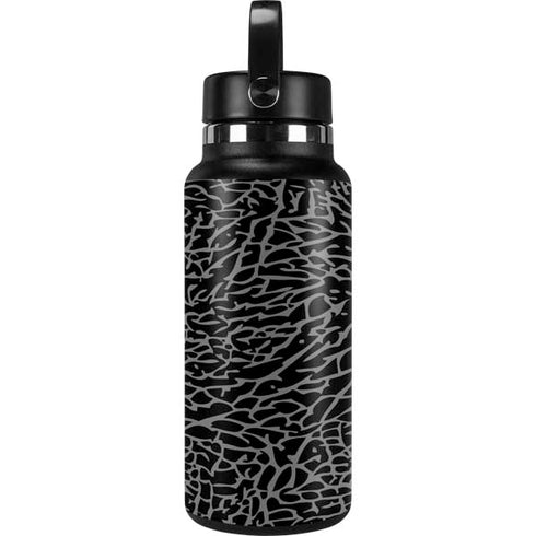 Elephant Print Black Hydro Flask 32oz Wide Mouth Skin