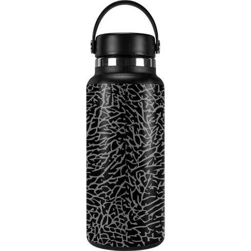 Elephant Print Black Hydro Flask 32oz Wide Mouth Skin