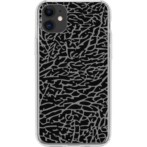 Elephant Print Black iPhone 11 Clear Case