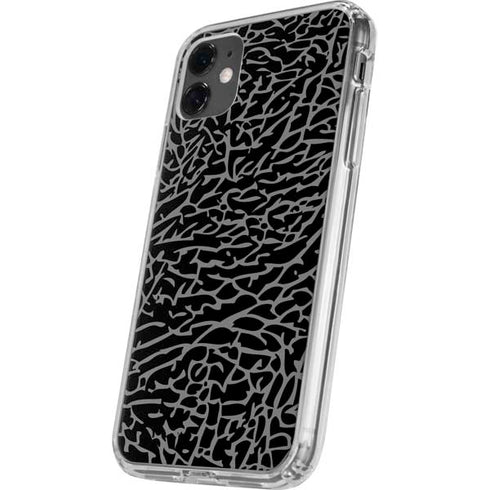 Elephant Print Black iPhone 11 Clear Case
