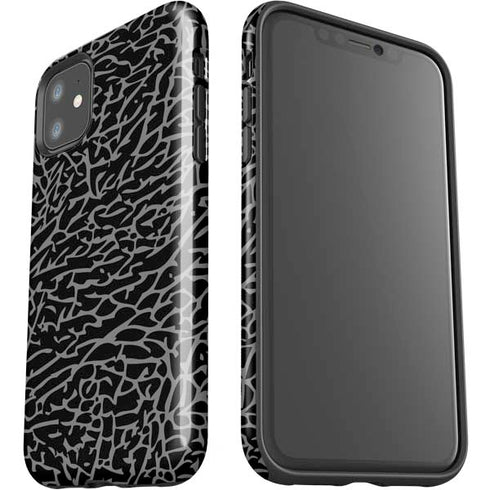 Elephant Print Black iPhone 11 Impact Case