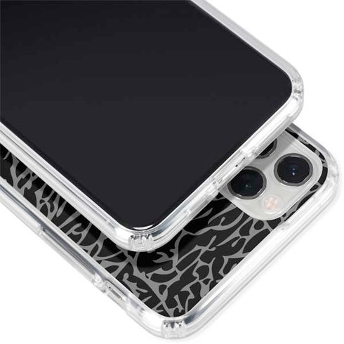 Elephant Print Black iPhone 11 Pro Clear Case