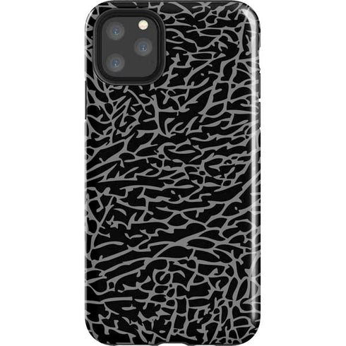 Elephant Print Black iPhone 11 Pro Max Impact Case