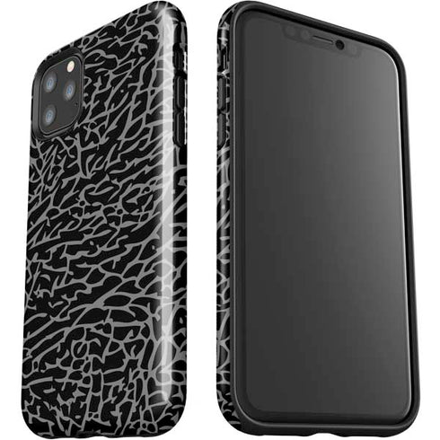 Elephant Print Black iPhone 11 Pro Max Impact Case