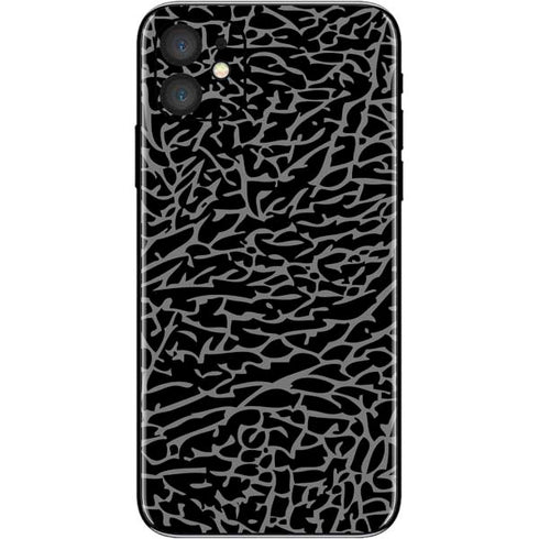 Elephant Print Black iPhone 11 Skin