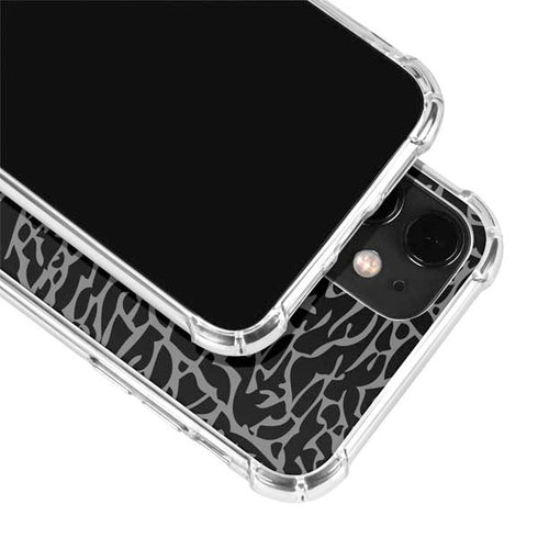 Elephant Print Black iPhone 12 Clear Case