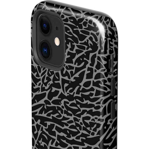 Elephant Print Black iPhone 12 Impact Case