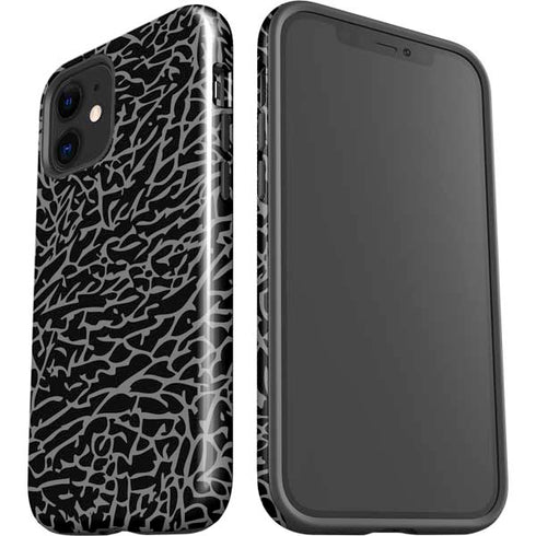 Elephant Print Black iPhone 12 Impact Case