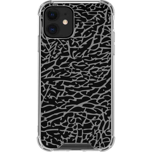Elephant Print Black iPhone 12 Mini Clear Case