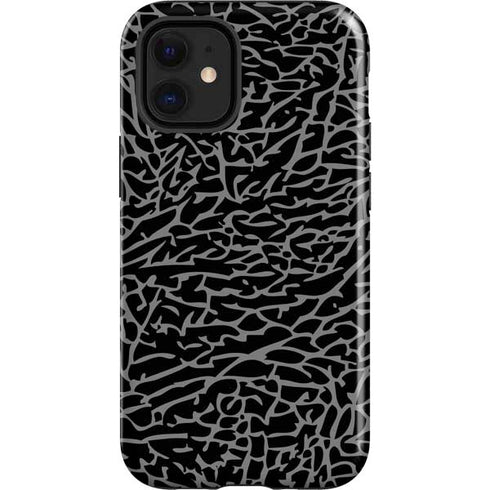 Elephant Print Black iPhone 12 Mini Impact Case