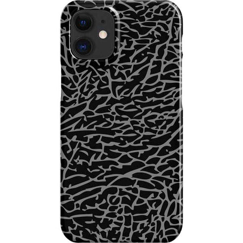 Elephant Print Black iPhone 12 Mini Lite Case