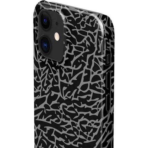 Elephant Print Black iPhone 12 Mini Lite Case