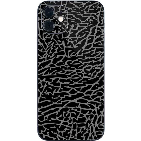 Elephant Print Black iPhone 12 Mini Skin