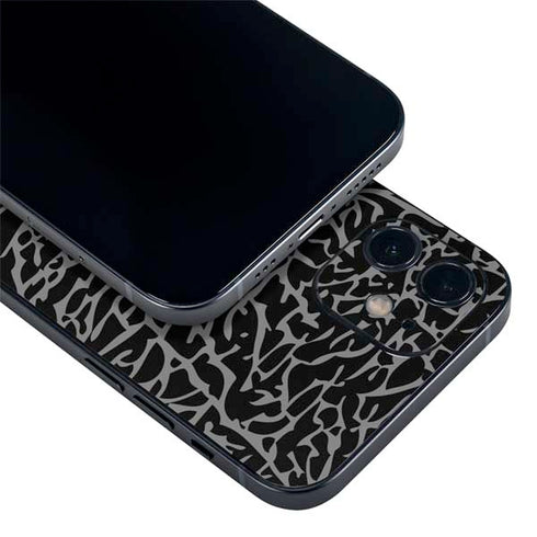 Elephant Print Black iPhone 12 Mini Skin