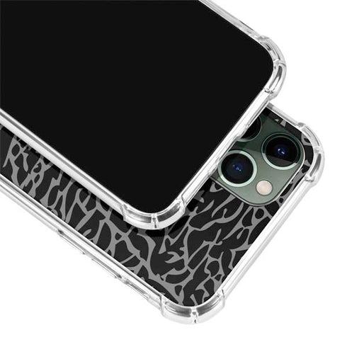 Elephant Print Black iPhone 12 Pro Clear Case