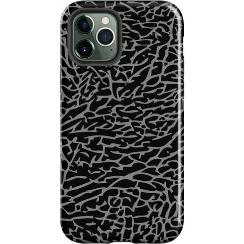 Elephant Print Black iPhone 12 Pro Impact Case