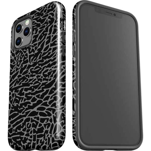 Elephant Print Black iPhone 12 Pro Impact Case