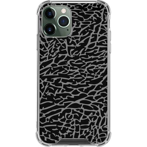 Elephant Print Black iPhone 12 Pro Max Clear Case
