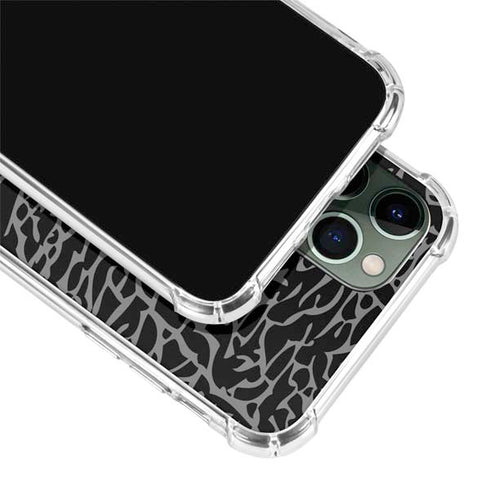 Elephant Print Black iPhone 12 Pro Max Clear Case