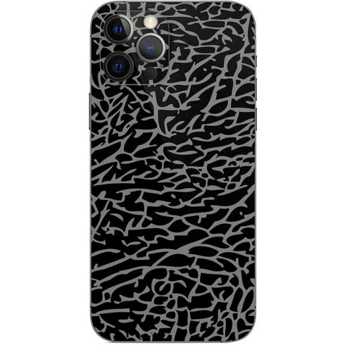 Elephant Print Black iPhone 12 Pro Skin