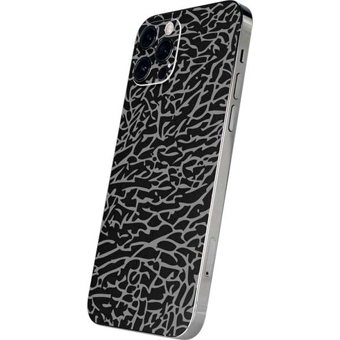 Elephant Print Black iPhone 12 Pro Skin