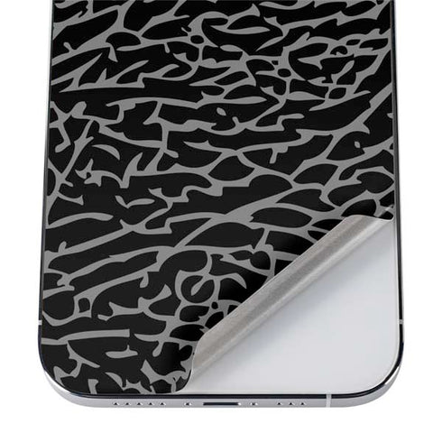 Elephant Print Black iPhone 12 Pro Skin