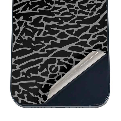 Elephant Print Black iPhone 12 Skin