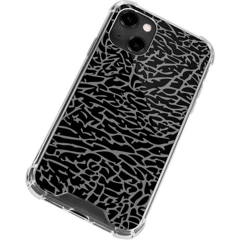 Elephant Print Black iPhone 13 Clear Case