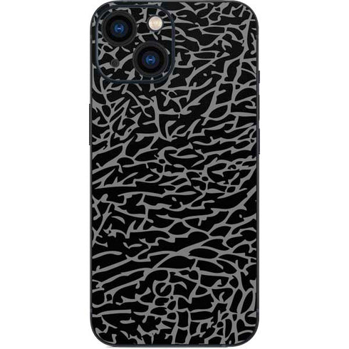 Elephant Print Black iPhone 13 Mini Skin