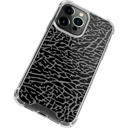 Elephant Print Black iPhone 13 Pro Clear Case