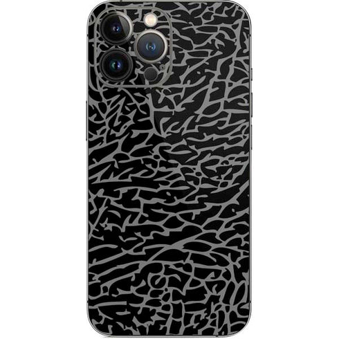 Elephant Print Black iPhone 13 Pro Max Skin
