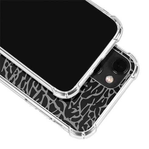 Elephant Print Black iPhone 14 Clear Case