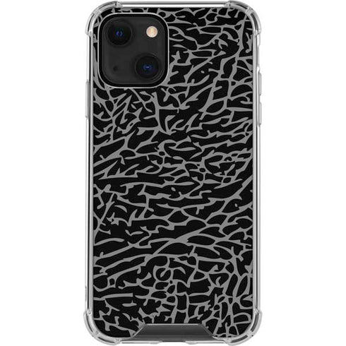 Elephant Print Black iPhone 14 Plus Clear Case