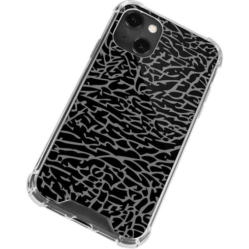 Elephant Print Black iPhone 14 Plus Clear Case