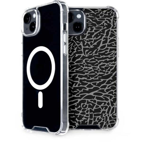 Elephant Print Black iPhone 15 Plus MagSafe Case