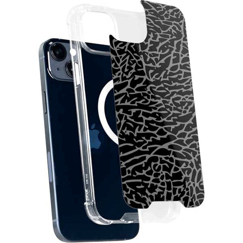 Elephant Print Black iPhone 15 Plus MagSafe Case