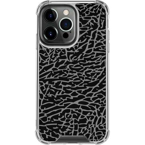 Elephant Print Black iPhone 14 Pro Clear Case