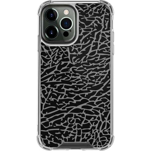 Elephant Print Black iPhone 14 Pro Max Clear Case
