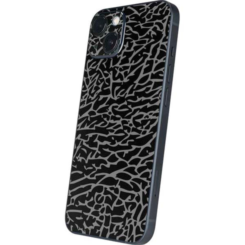 Elephant Print Black iPhone 14 Skin