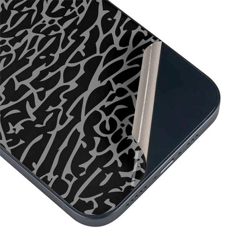 Elephant Print Black iPhone 14 Skin