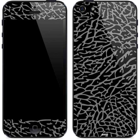 Elephant Print Black iPhone 5/5s/5SE Skin