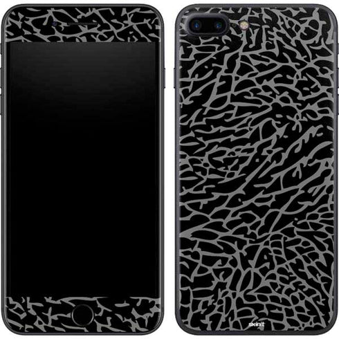Elephant Print Black iPhone 8 Plus Skin
