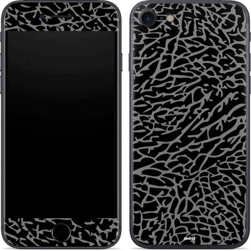 Elephant Print Black iPhone 8 Skin