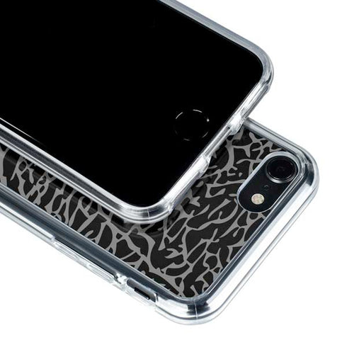 Elephant Print Black iPhone SE (2nd & 3rd Gen) Clear Case