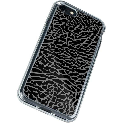 Elephant Print Black iPhone SE (2nd & 3rd Gen) Clear Case