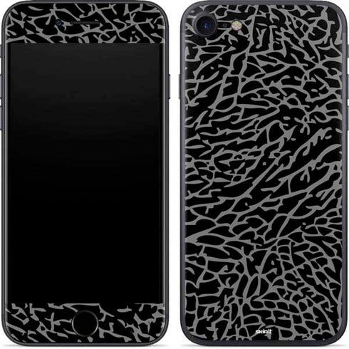 Elephant Print Black iPhone SE (2nd & 3rd Gen) Skin