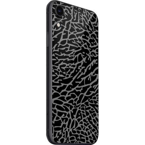 Elephant Print Black iPhone SE (2nd & 3rd Gen) Skin