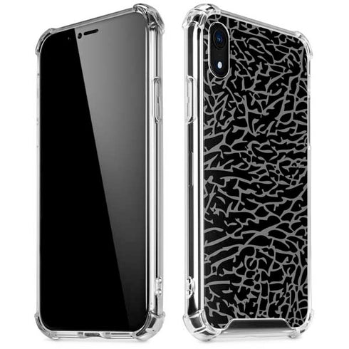 Elephant Print Black iPhone XR Clear Case